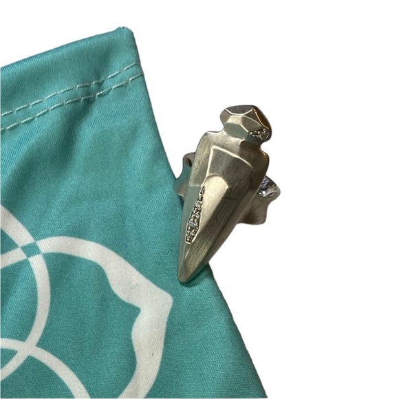 Kendra Scott Sally Arrowhead Rhodium Plated Adjustable Ring - Picture 1 of 7